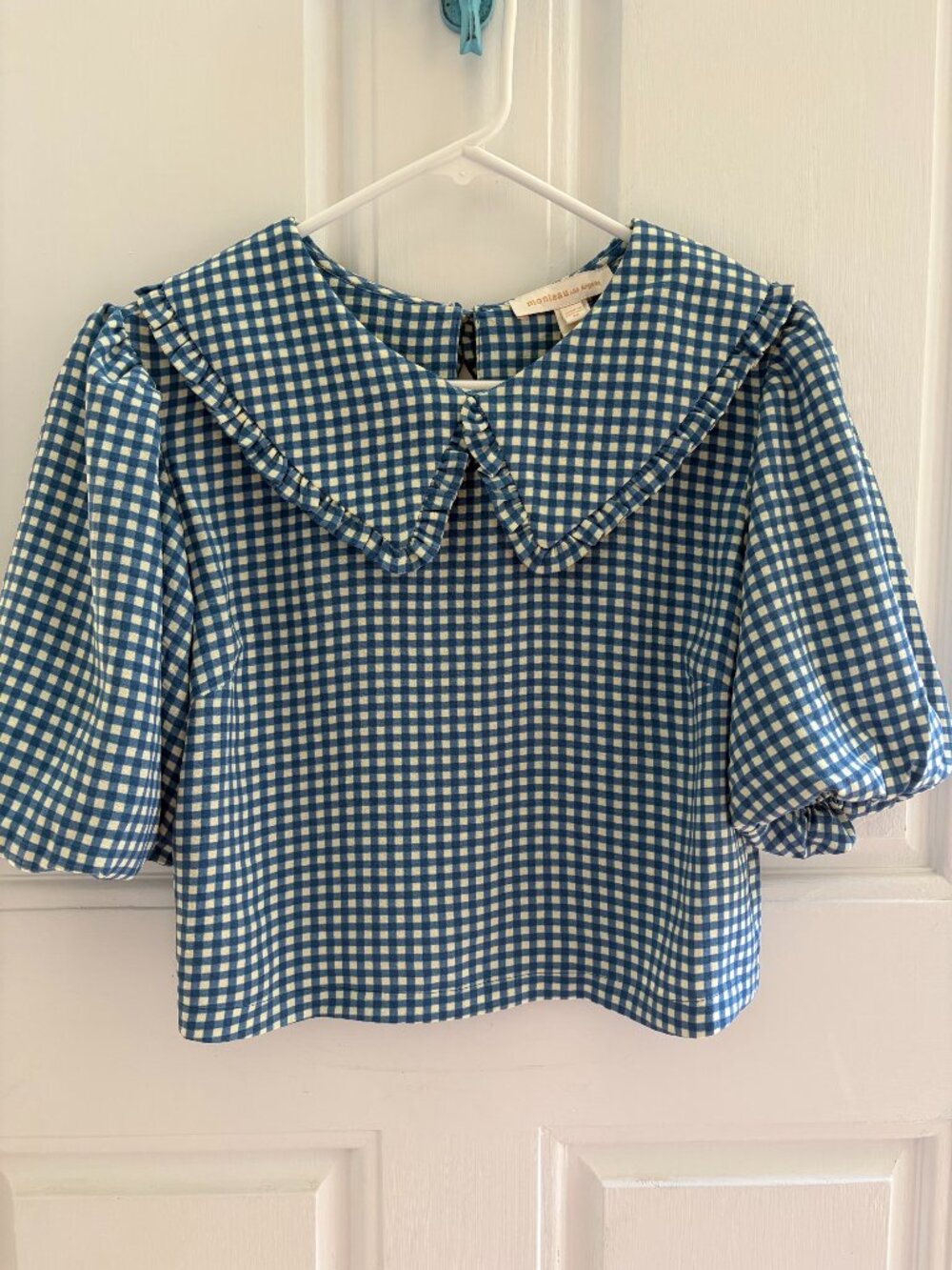 Dress Top with Peter Pan Collar and Flouncy Sleeves
